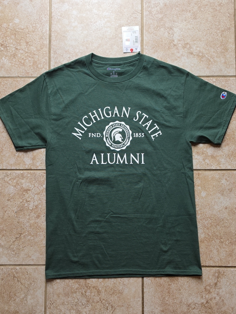 Champion Michigan State Alumni Dark Green Crew Tee
